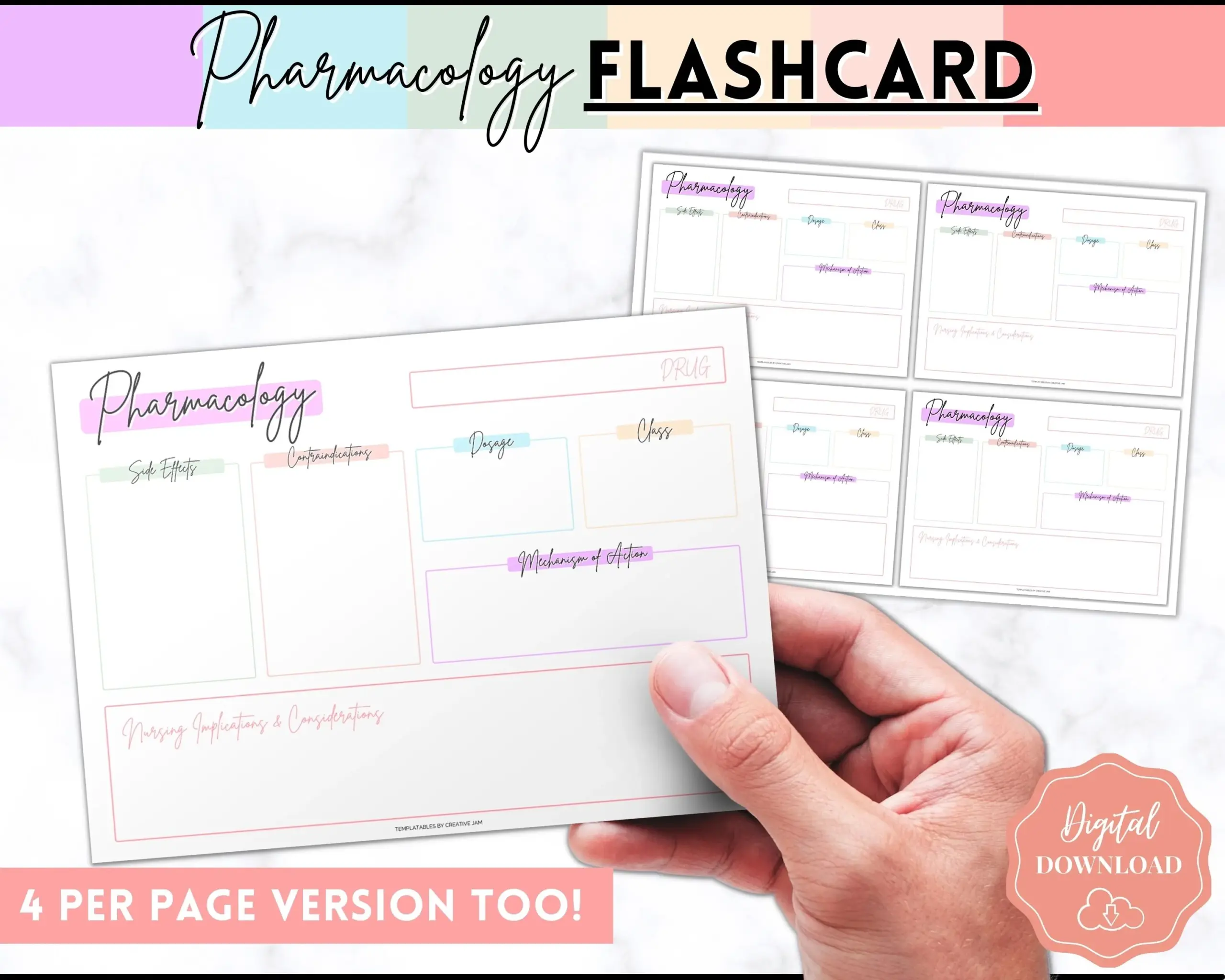 Free Printable Pharmacology Drug Card Template