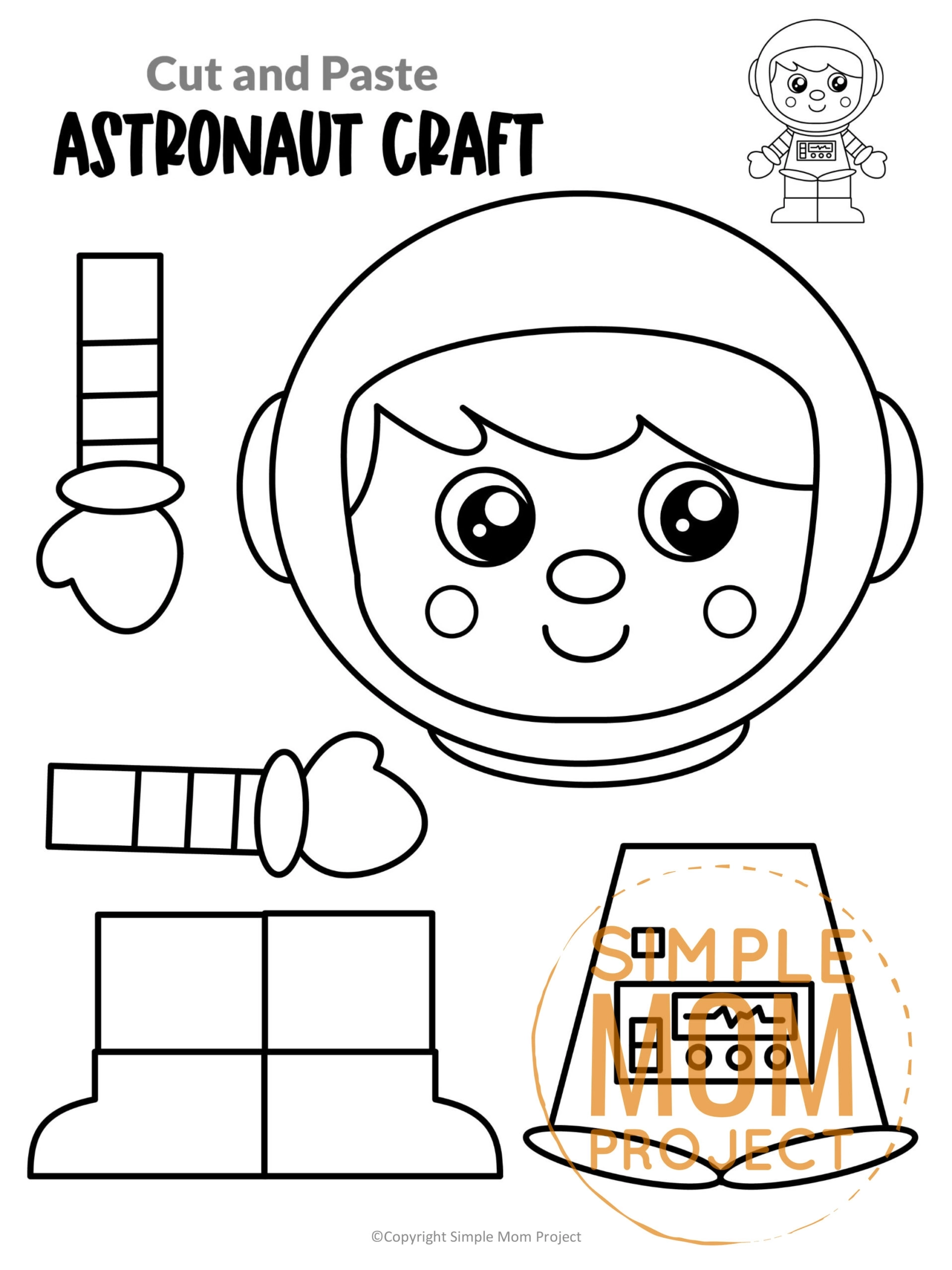 Printable Astronaut Cut Out Template Printable Astronaut Cut Out Template