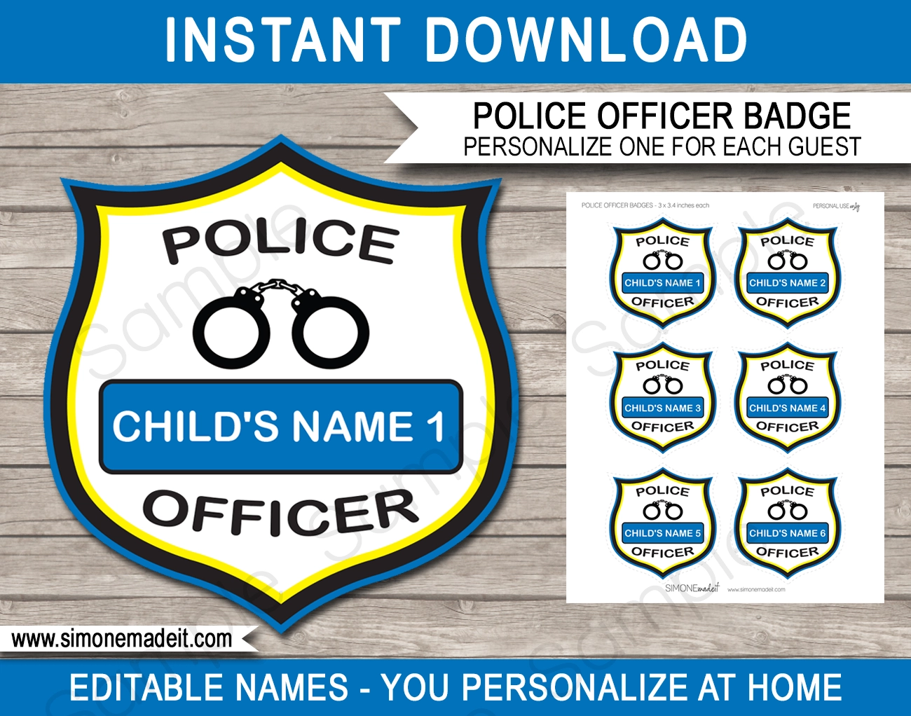 Free Printable Police Badge Template Free Printable Police Badge Template