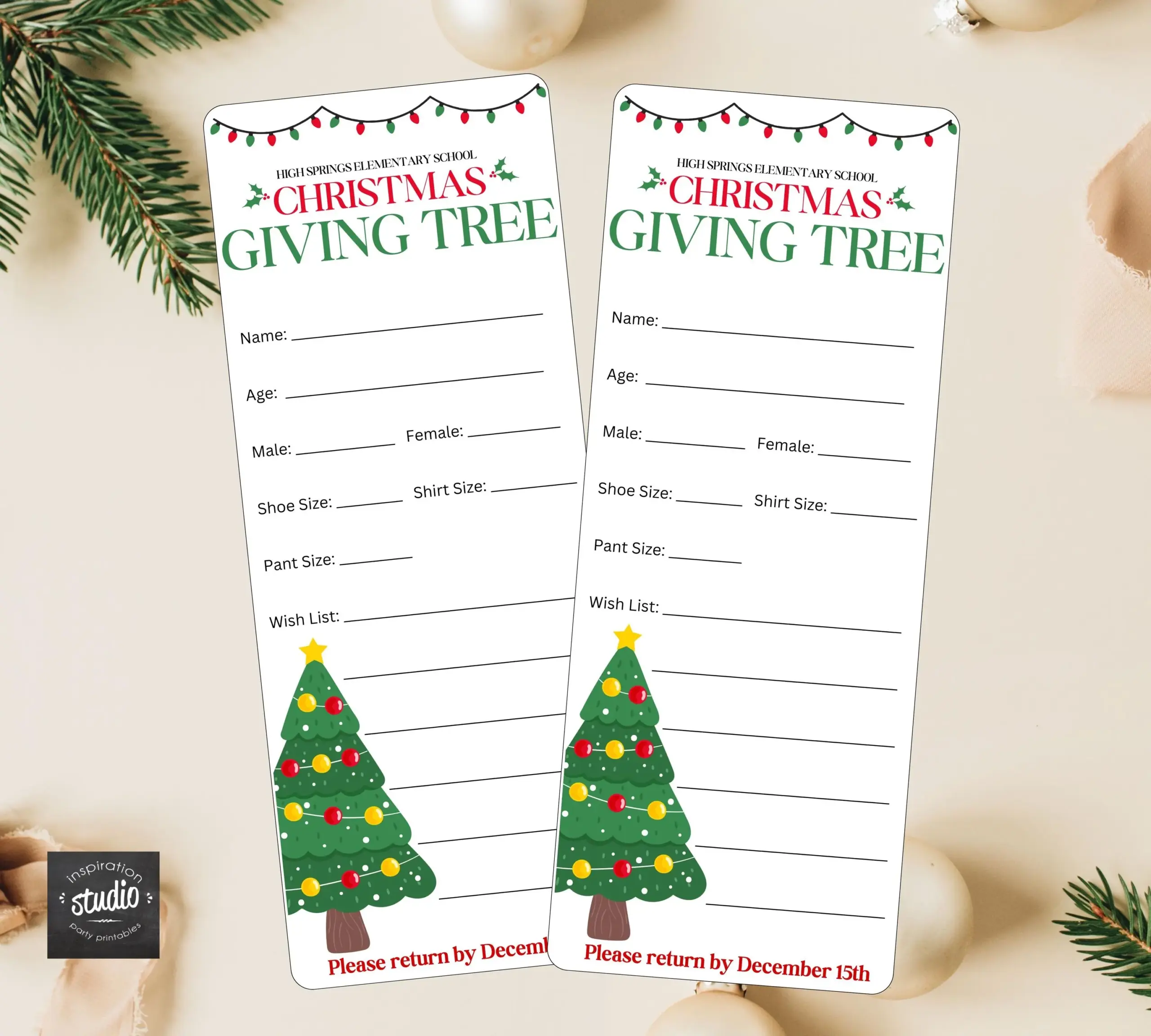 Printable Angel Tree Tags Etsy