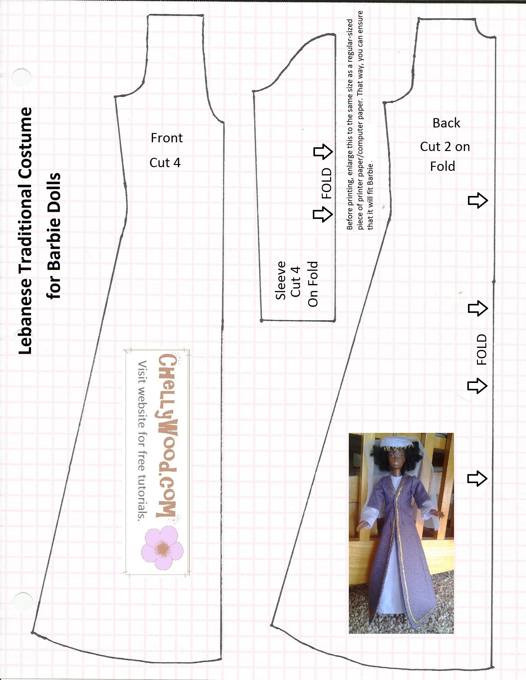 Printable Barbie Sewing Clothes For Barbie Printable Barbie Pdf Barbie Doll Clothes Patterns Patterns Making