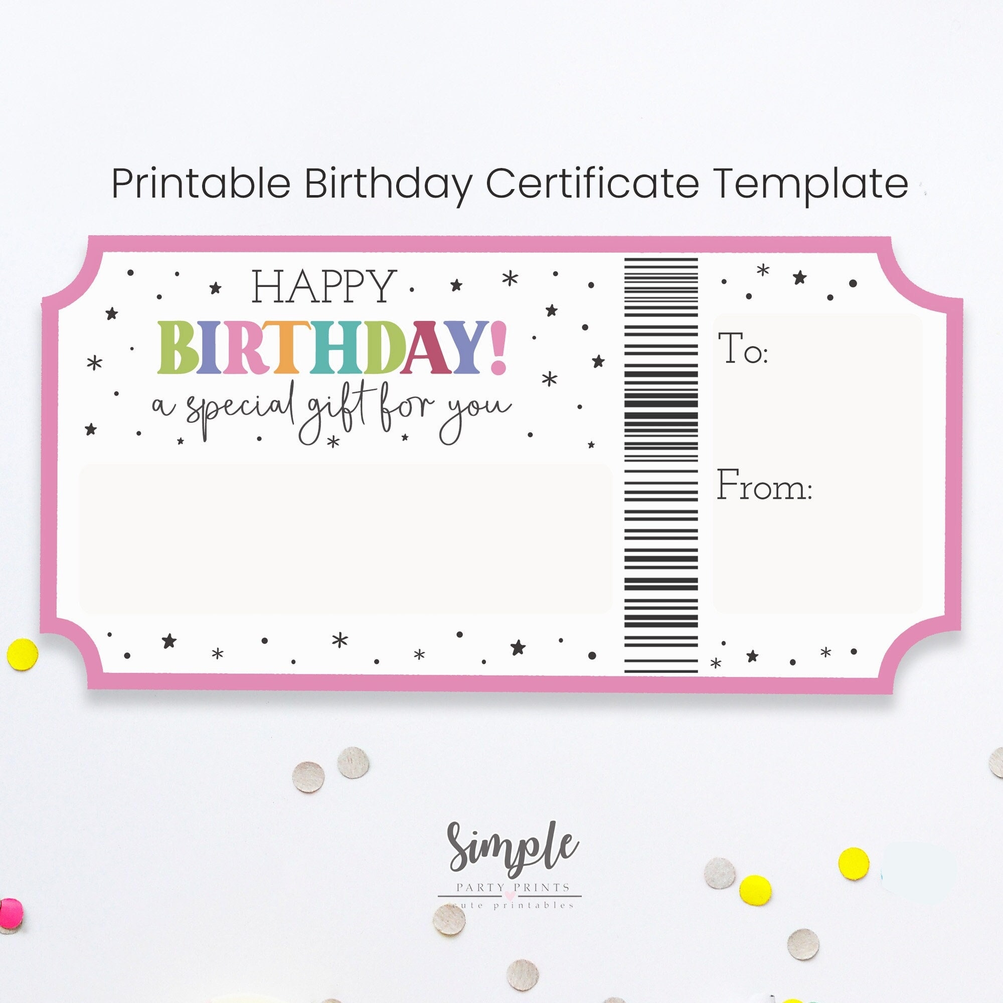 Free Printable Birthday Certificates Template