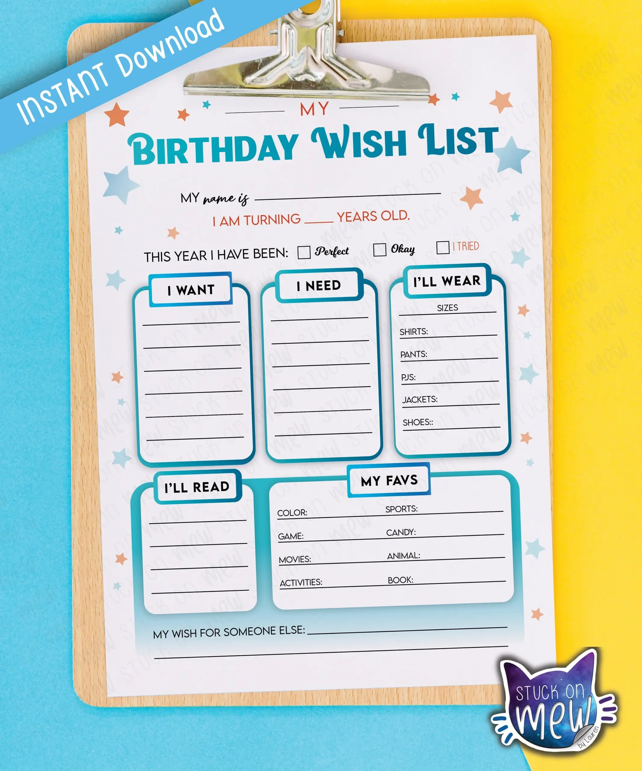 Printable Birthday Gift Wish List Template Kid s Birthday Wish List My Wish List Birthday Gift Ideas List Bday Gift Ideas Present Ideas Etsy Israel