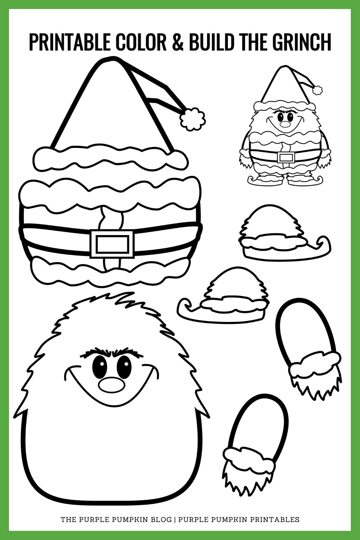 Free Printable Grinch Craft Template