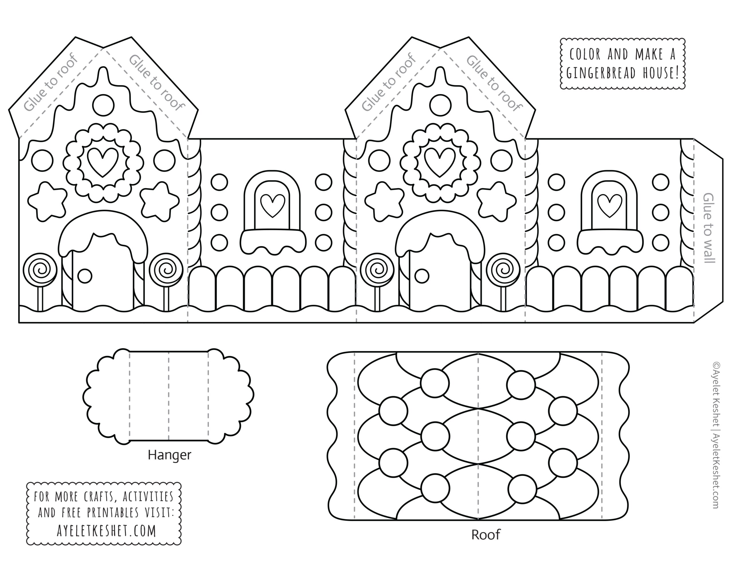 Cardboard Gingerbread House Template Printable Cardboard Gingerbread House Template Printable