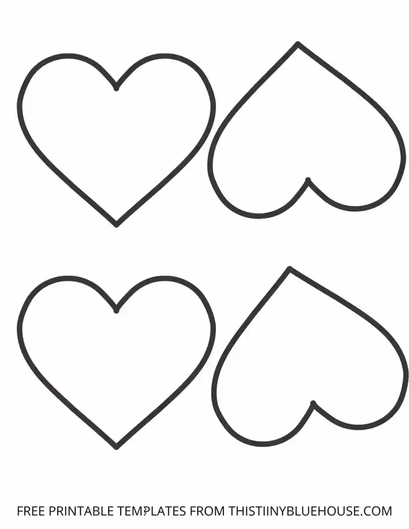 Different Size Heart Template Printable