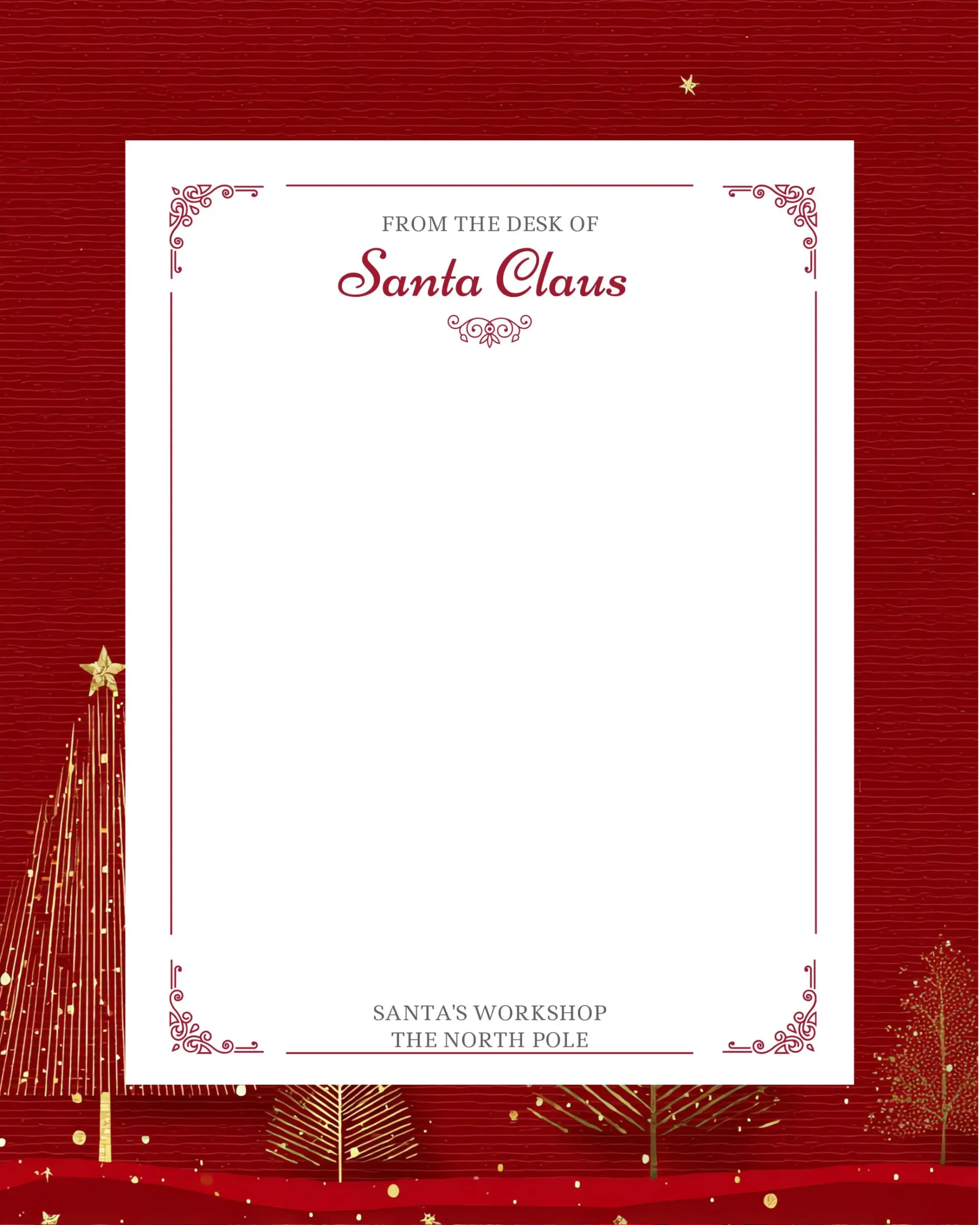 Printable Letter From Santa Christmas Stationery Note Paper PDF Etsy