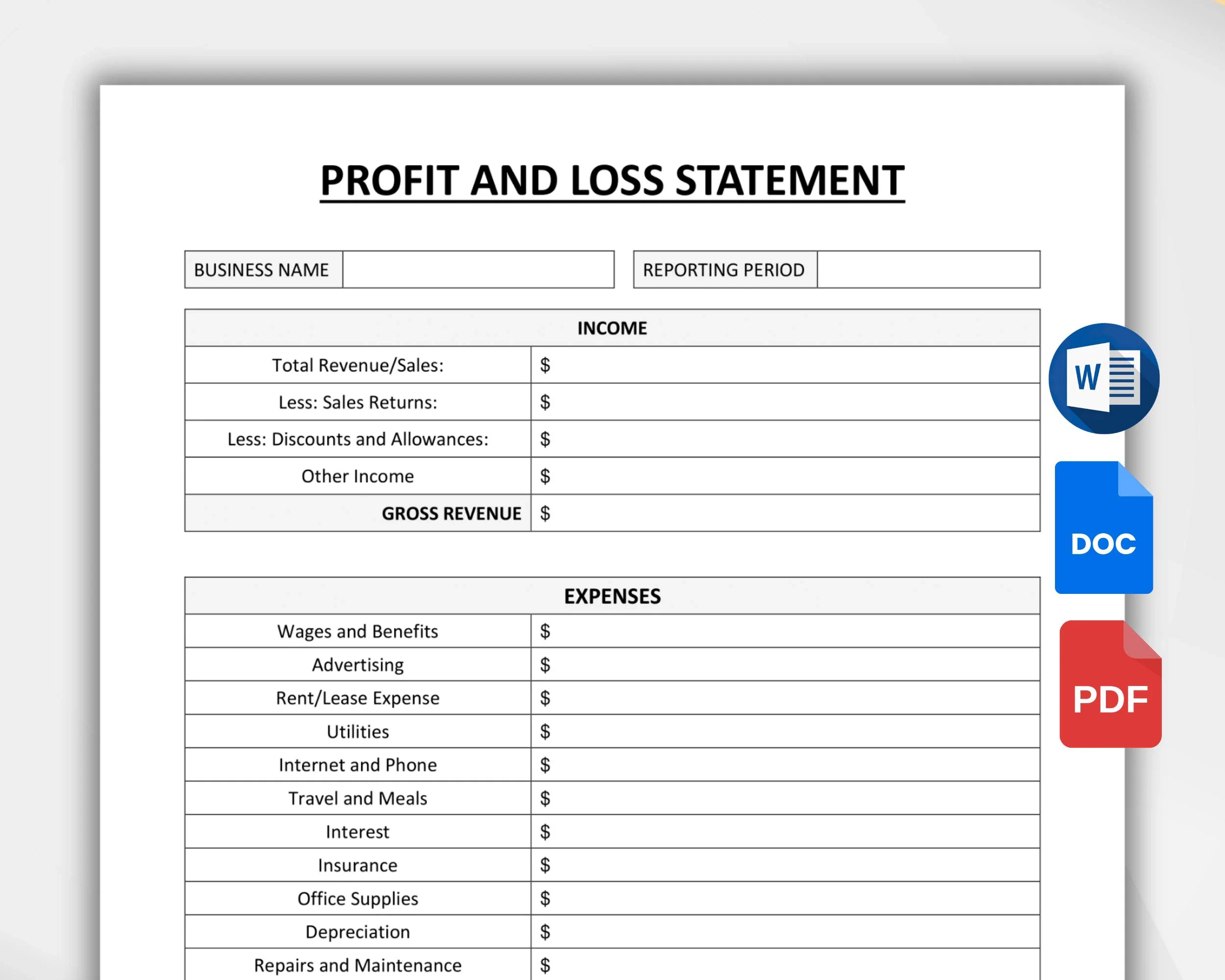 Printable Profit And Loss Statement Template Small Business Income Statement Financial Statement Profit Calculator Editable PDF Word Etsy Printable Profit And Loss Statement Template Small Business Income Statement Financial Statement Profit Calculator Editable PDF Word Etsy