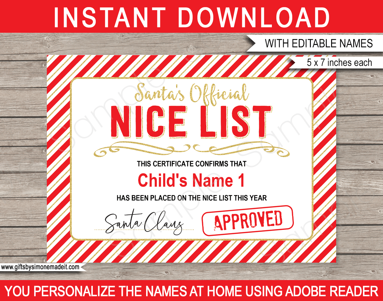 Printable Santa Nice List Certificate Template Naughty Or Nice Christmas