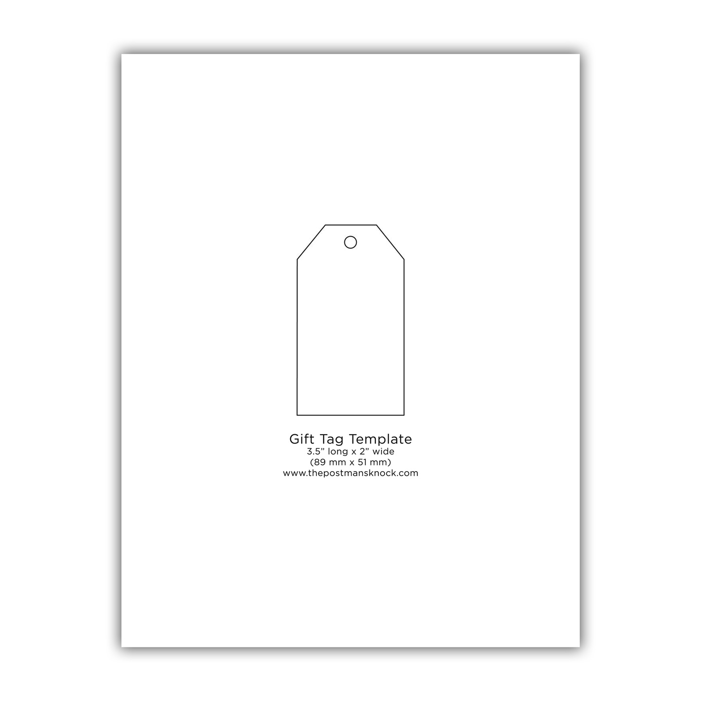 Printable Simple Gift Tag Template The Postman s Knock