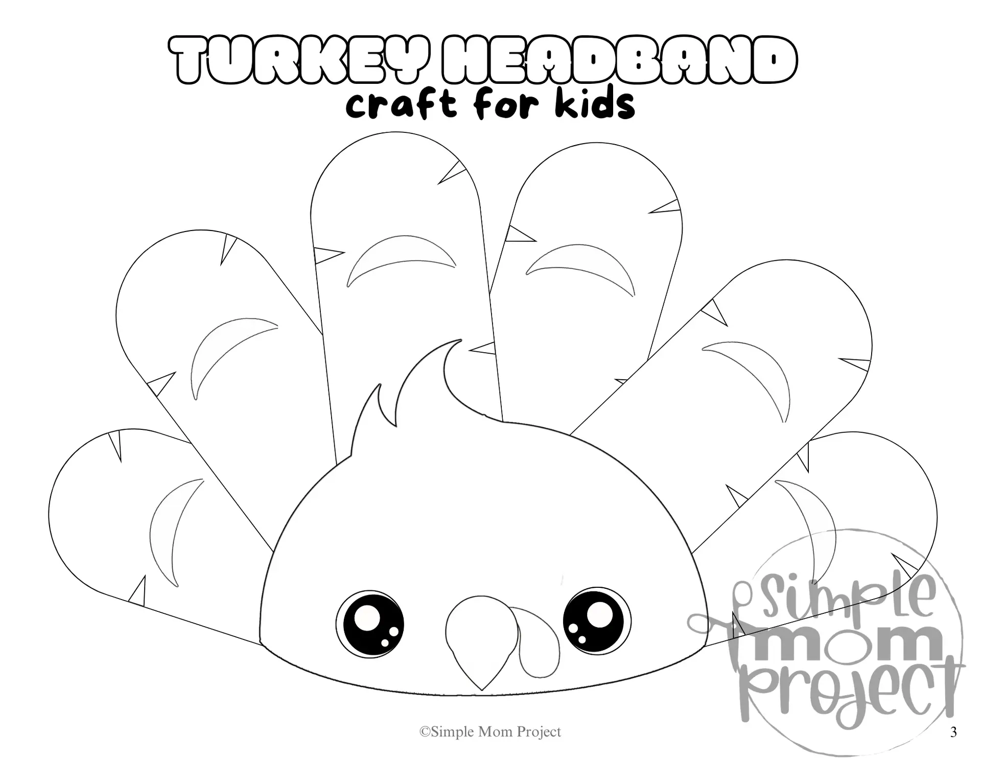 Printable Turkey Headband DIY Paper Craft For Kids Simple Mom Project