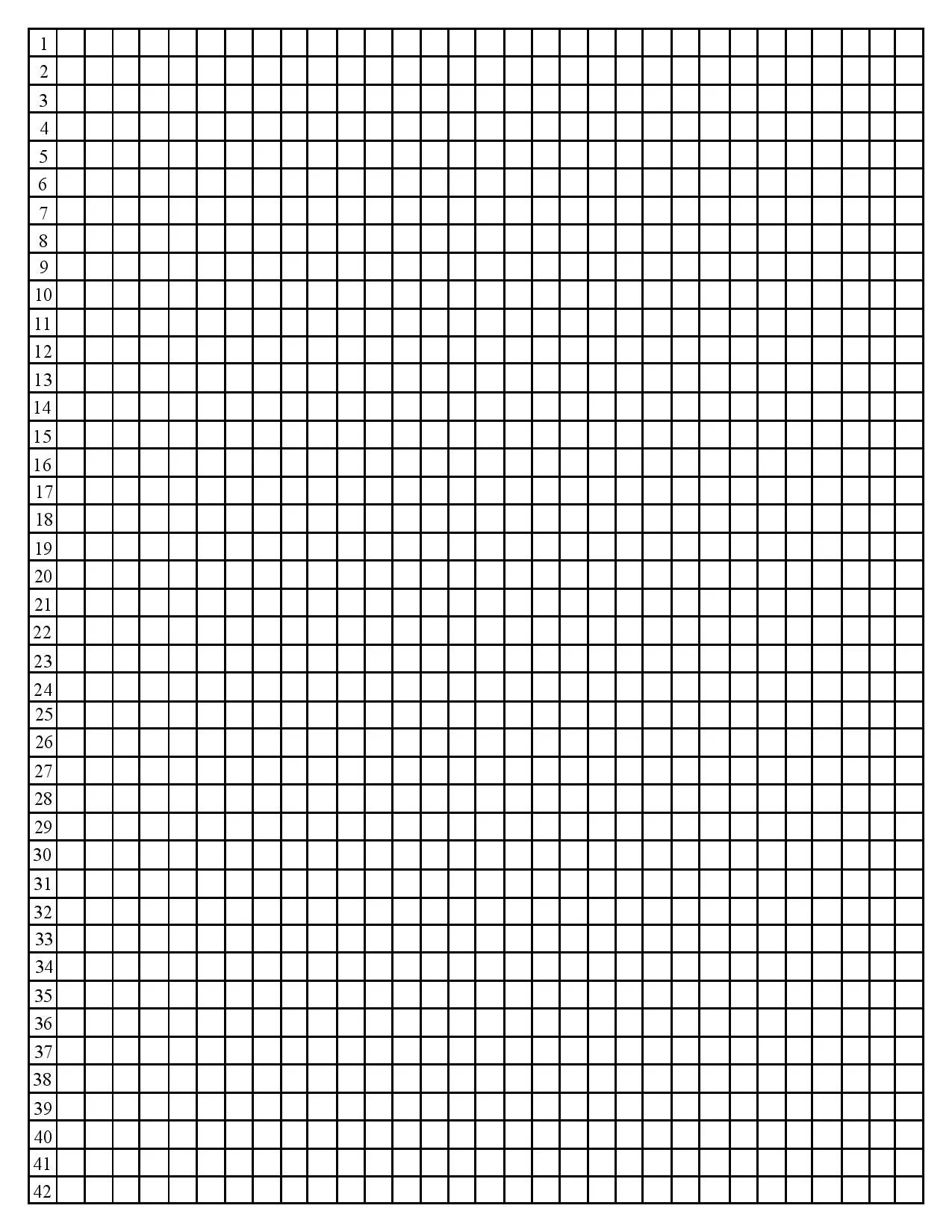 Quarter inch Graph Paper With Line Numbers Etsy
