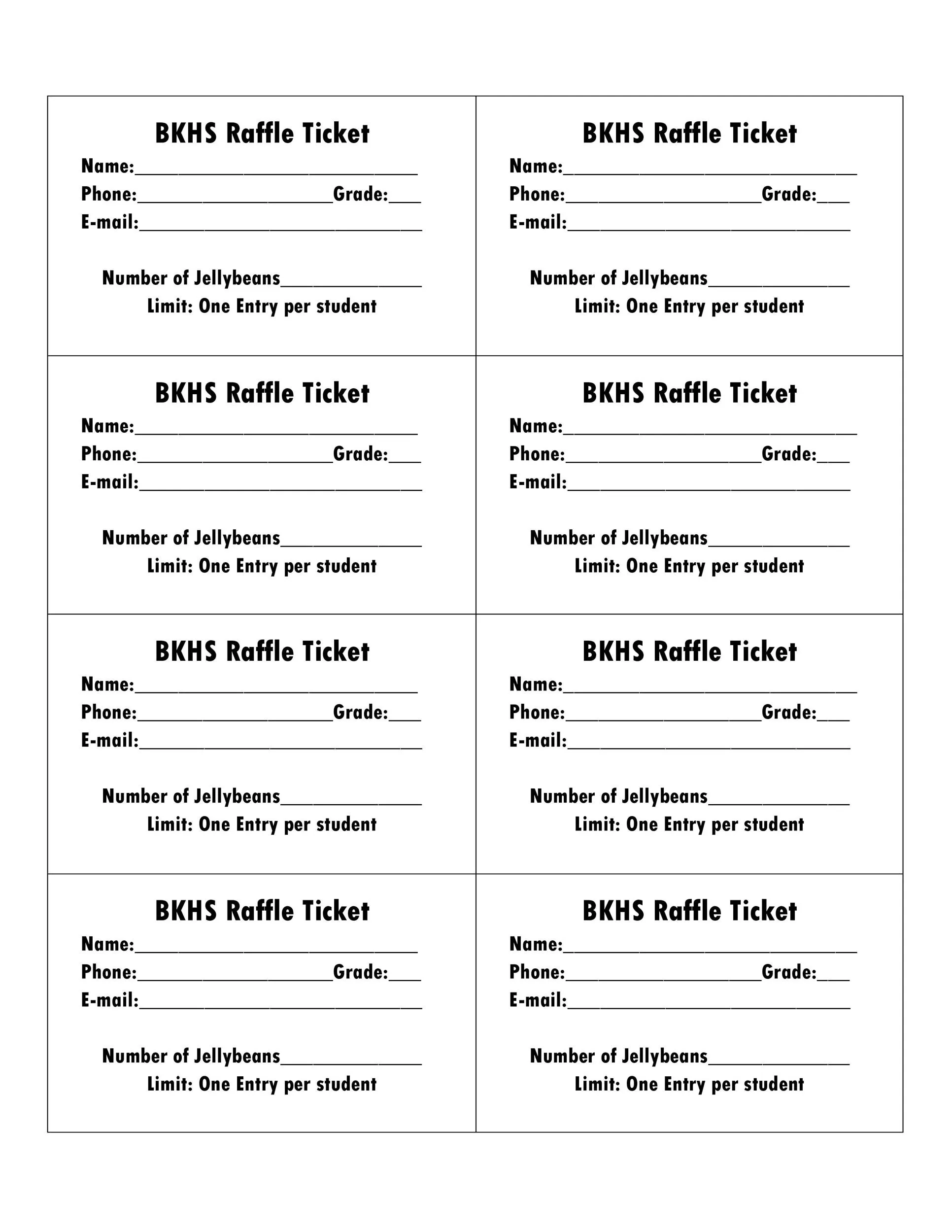 Raffle Tickets Printable Printable Party Favors