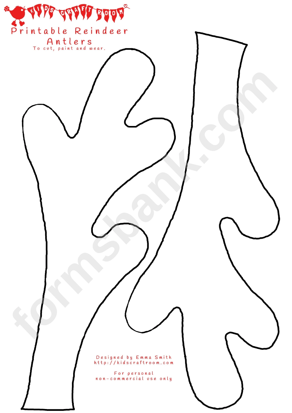 Reindeer Hat Printable Printable Party Favors Reindeer Hat Printable Printable Party Favors