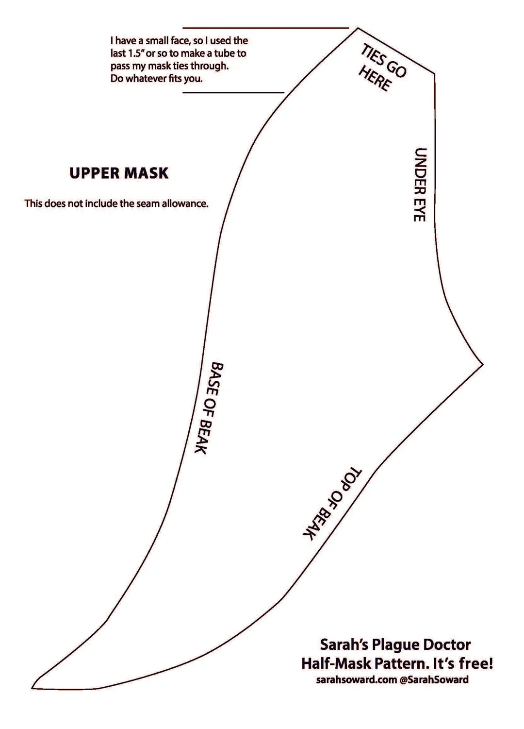 Sarah s Plague Doctor Half Mask Pattern Sarah Soward Sarah s Plague Doctor Half Mask Pattern Sarah Soward