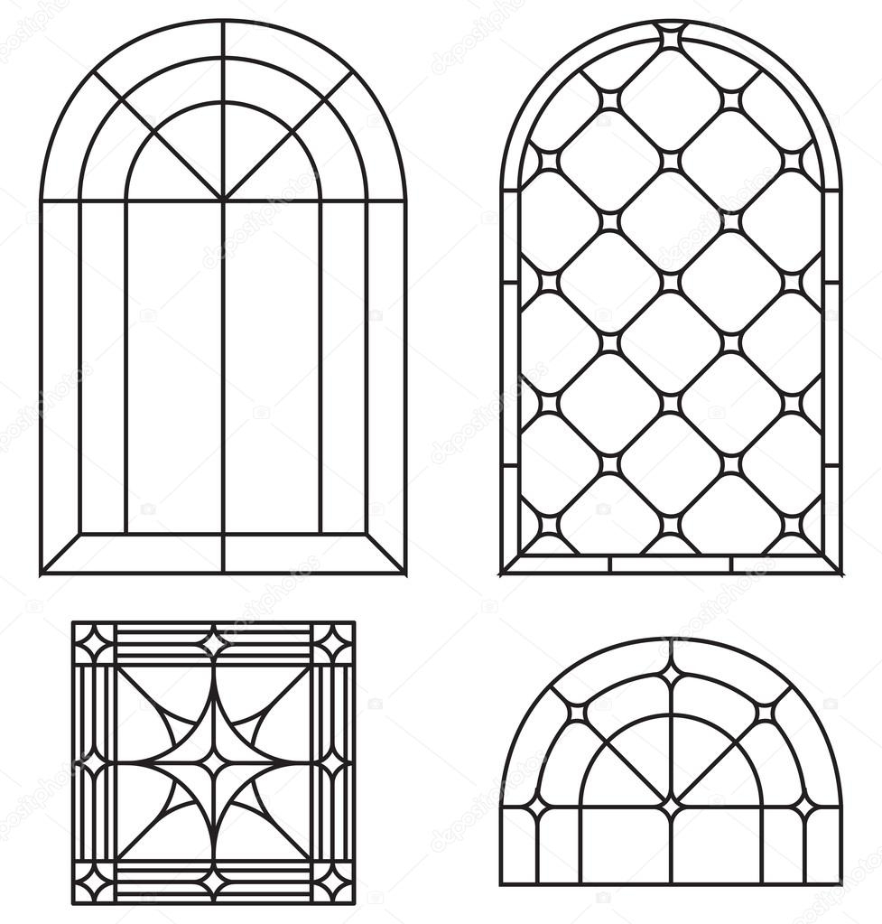 Set Of Stained Glass Window Design Stock Vector By image4stock 82369244
