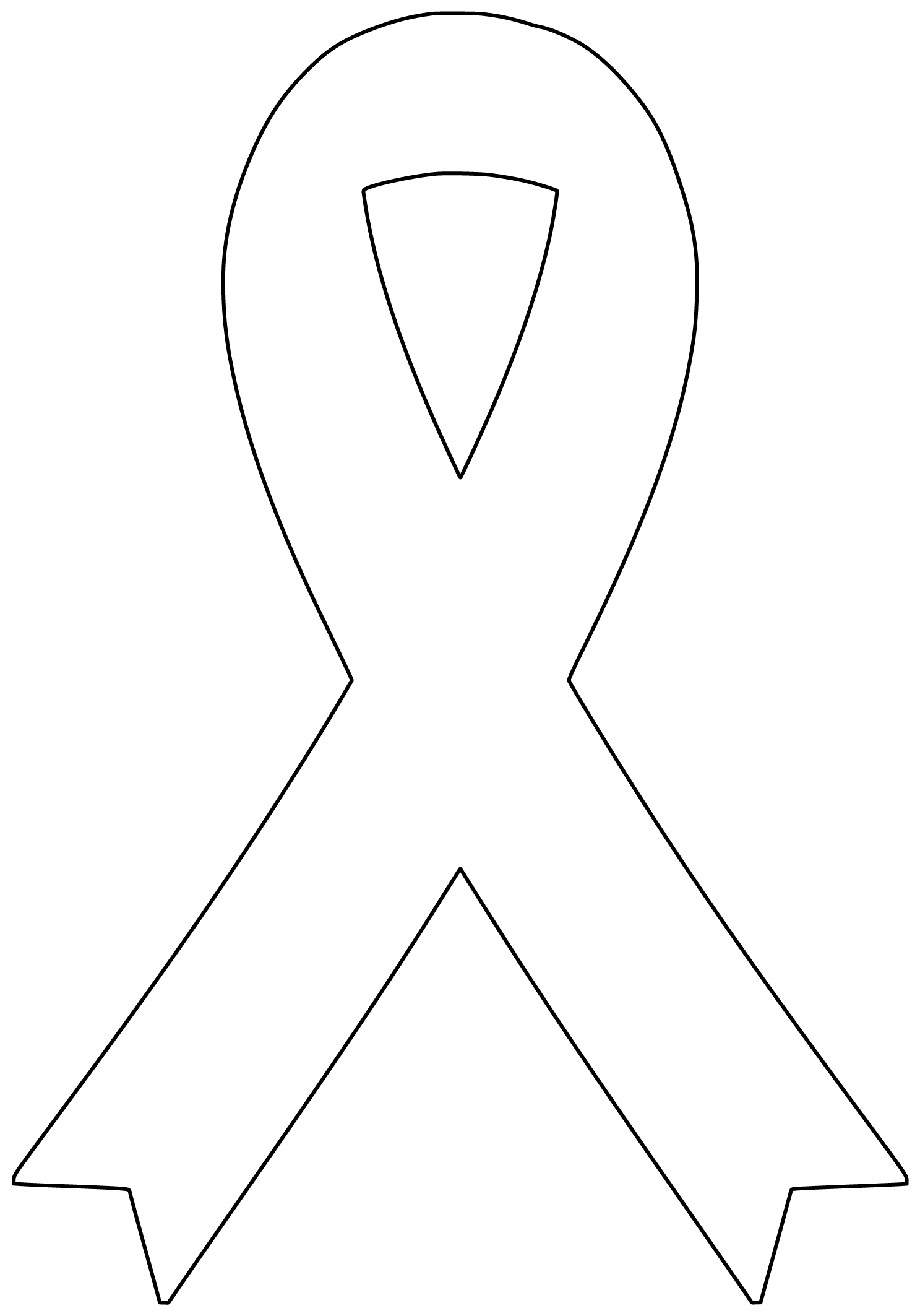 Shape Of Cancer Ribbon Free Printable Paper raft Templates