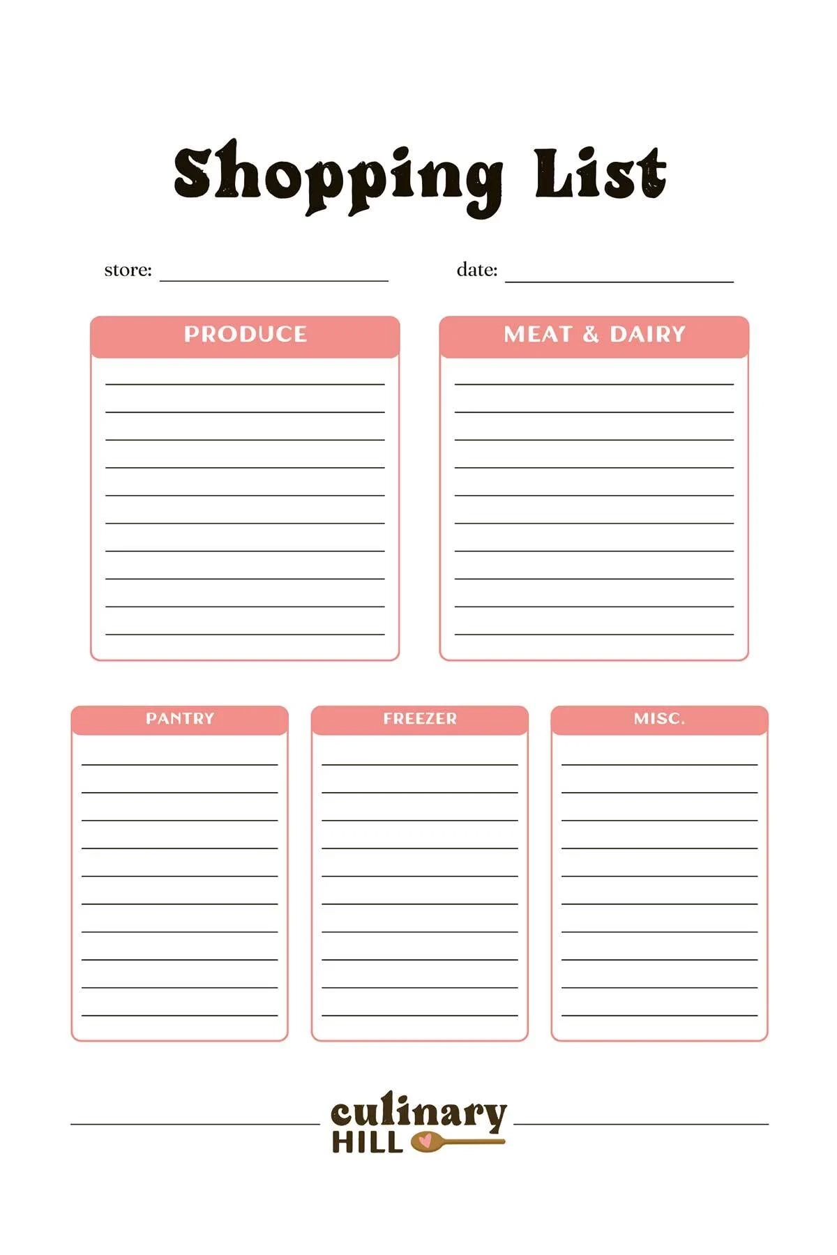 Shopping List Template Culinary Hill Shopping List Template Culinary Hill
