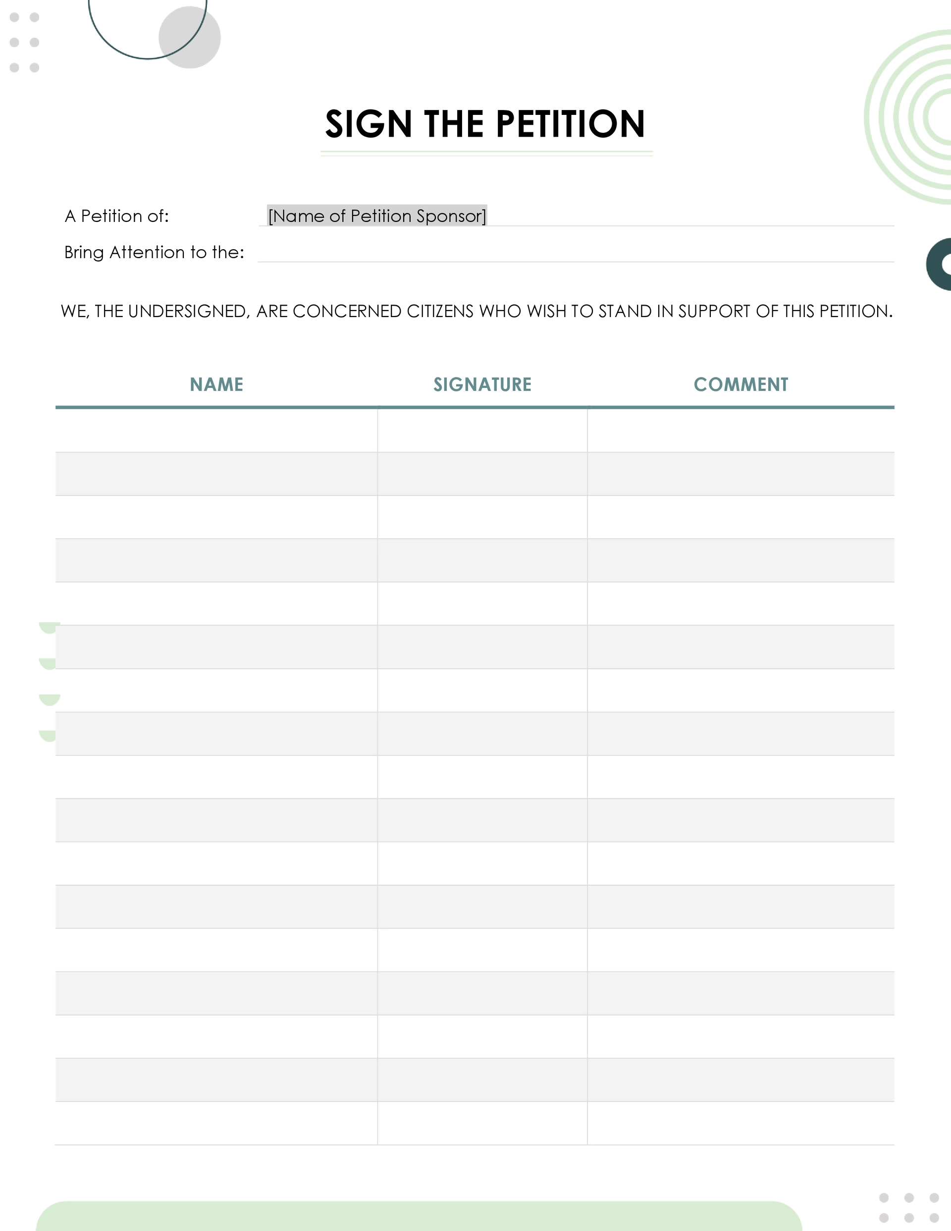 Sign The Petition Form Template WordLayouts Sign The Petition Form Template WordLayouts