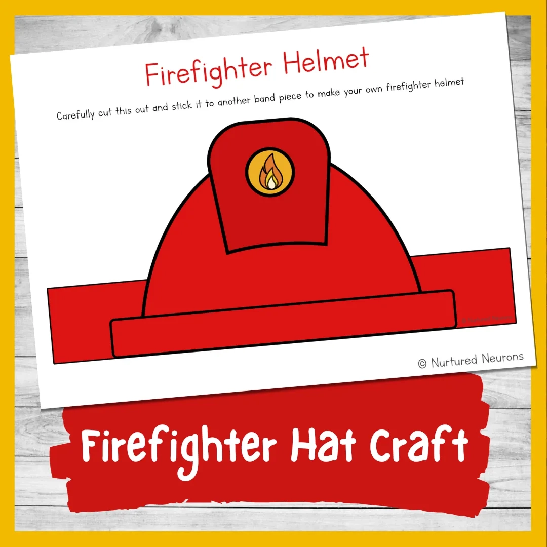 Simple Firefighter Hat Craft Transport Dramatic Play Printable Nurtured Neurons Simple Firefighter Hat Craft Transport Dramatic Play Printable Nurtured Neurons
