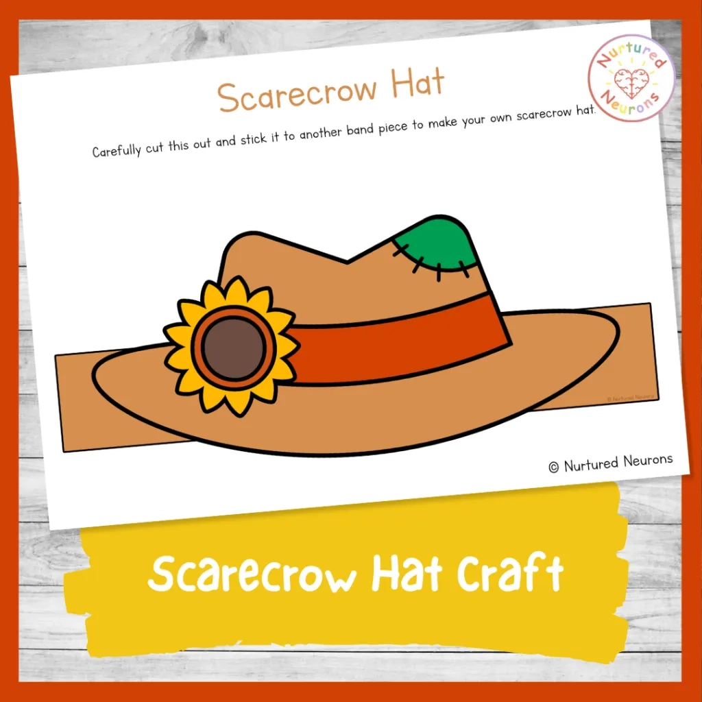 Simple Scarecrow Hat Craft Farm Dramatic Play Printable Paper Crown Nurtured Neurons