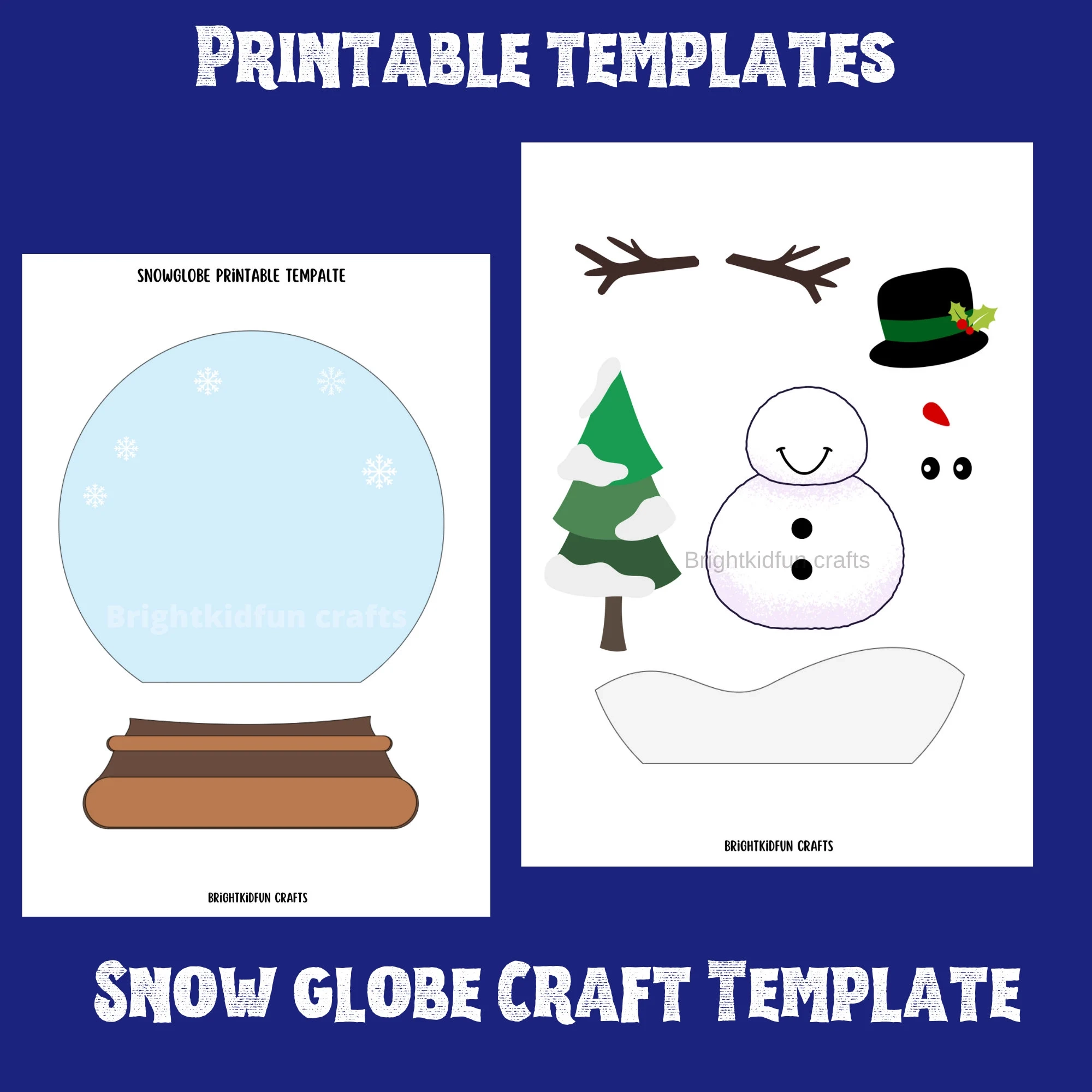 Printable Cut Out Snow Globe Template