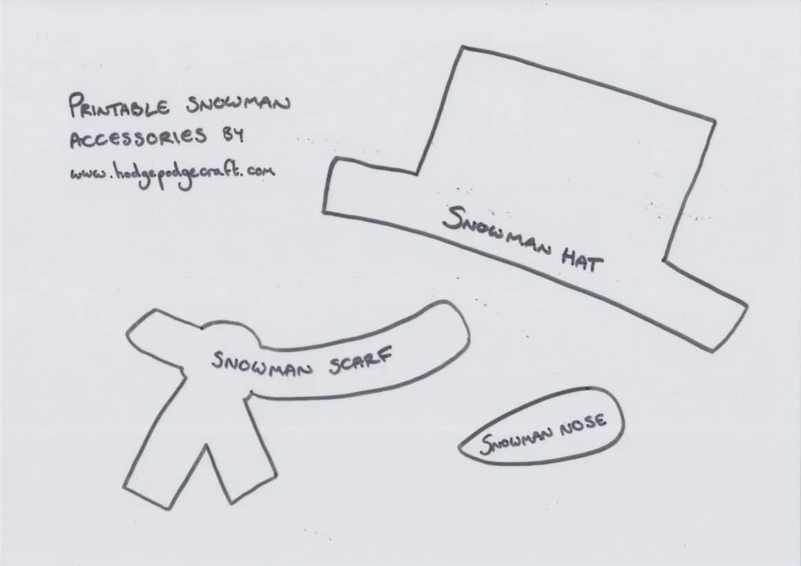 Snowman Scarf Snowman Accessories Printable Snowman