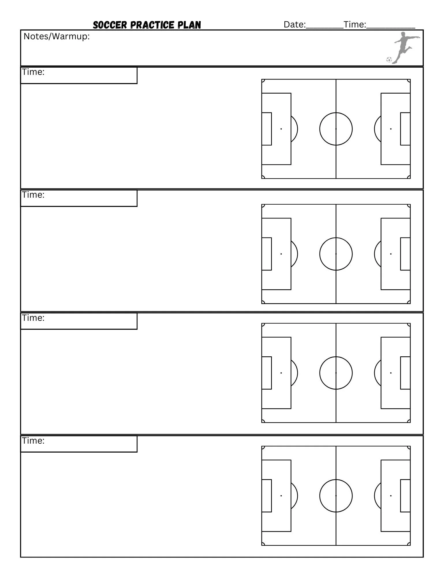 Soccer Practice Plan Sheets 8 5x11 2 Digital Downloads Soccer Coach Plans Soccer Coaching Practice Sheets Etsy