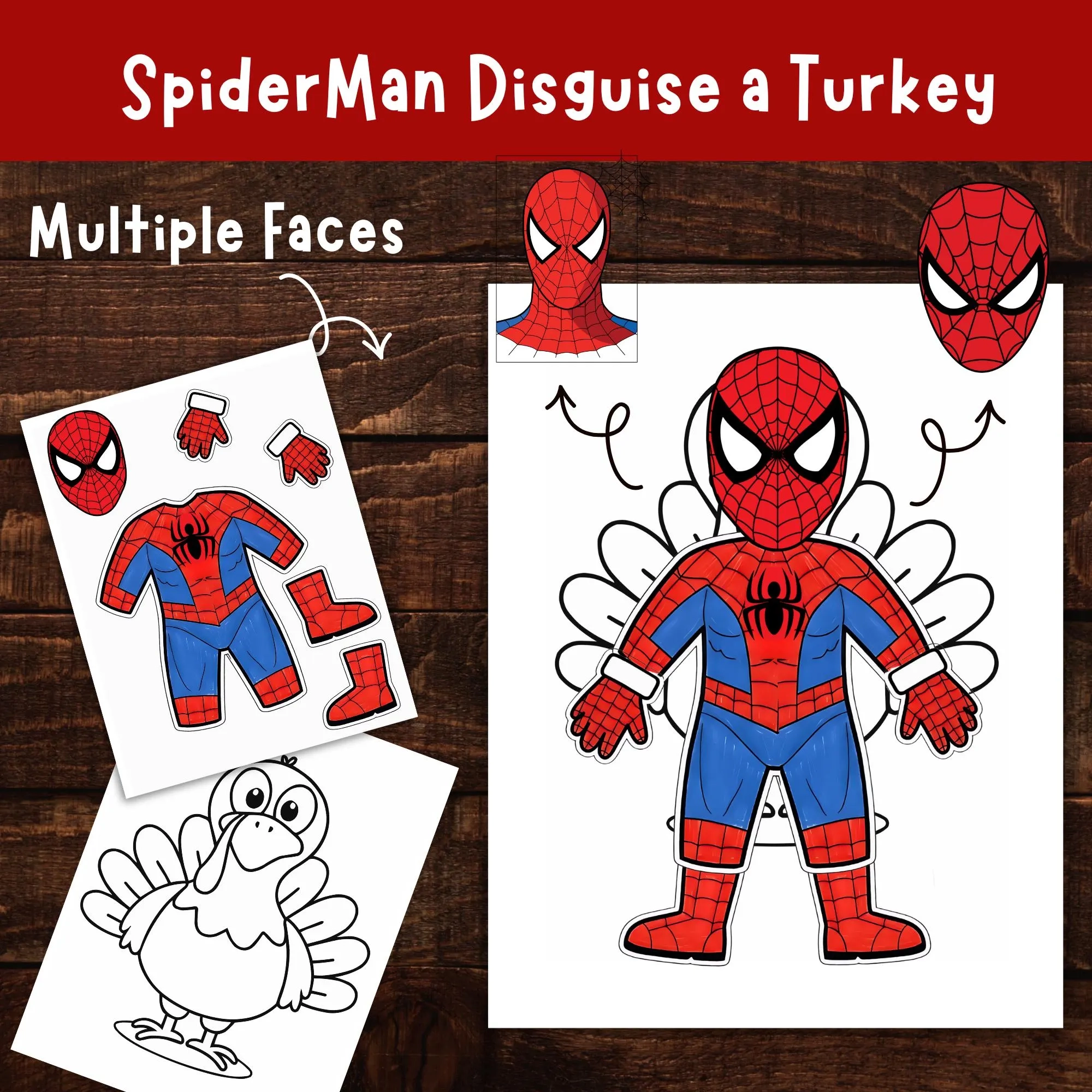 Spiderman Turkey Disguise Printable Etsy