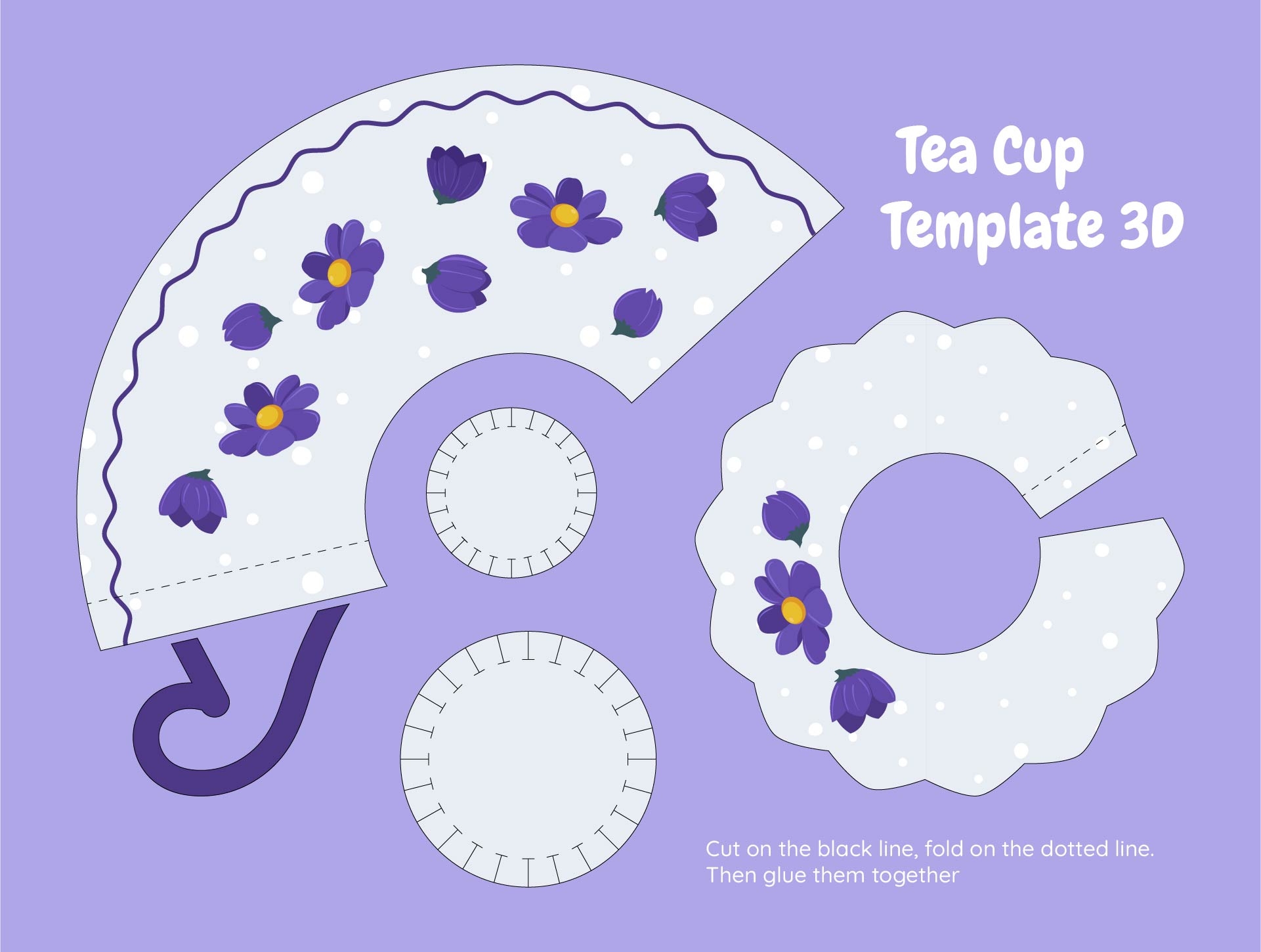 Free Printable 3D Tea Cup Template
