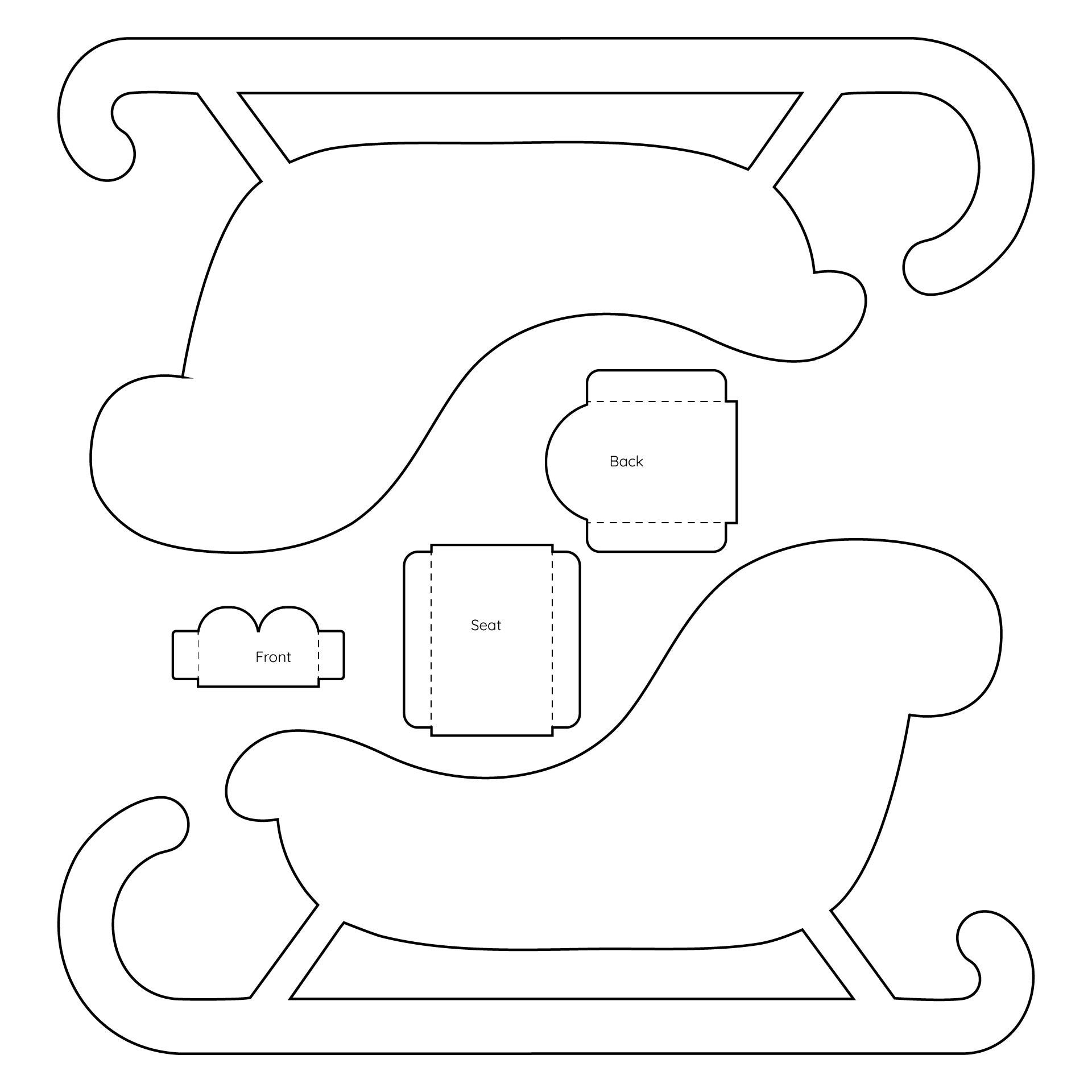 Templates Christmas Sleigh 15 Free PDF Printables Printablee