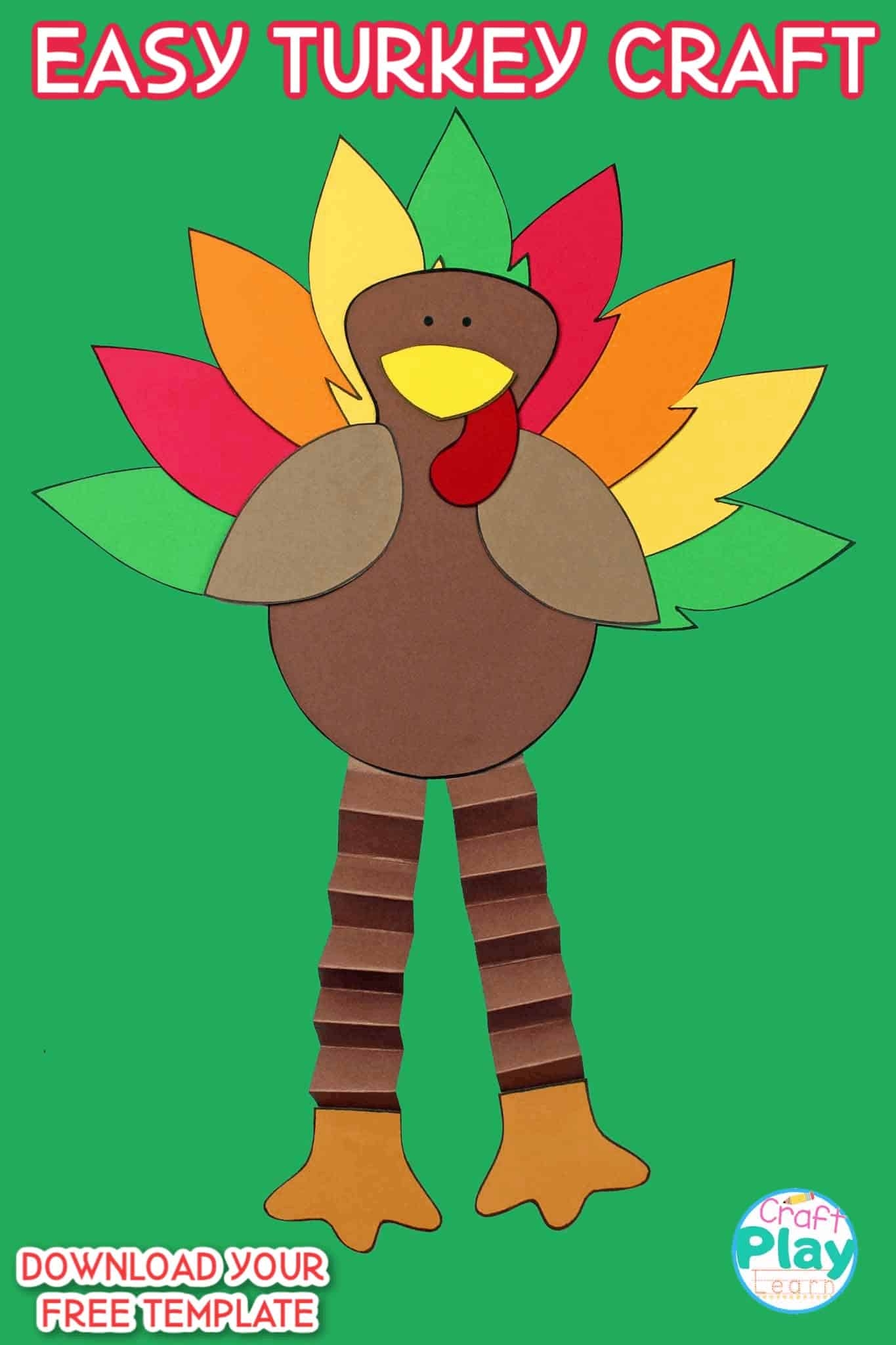 Thanksgiving Turkey Craft With Accordion Legs Craft Play Learn