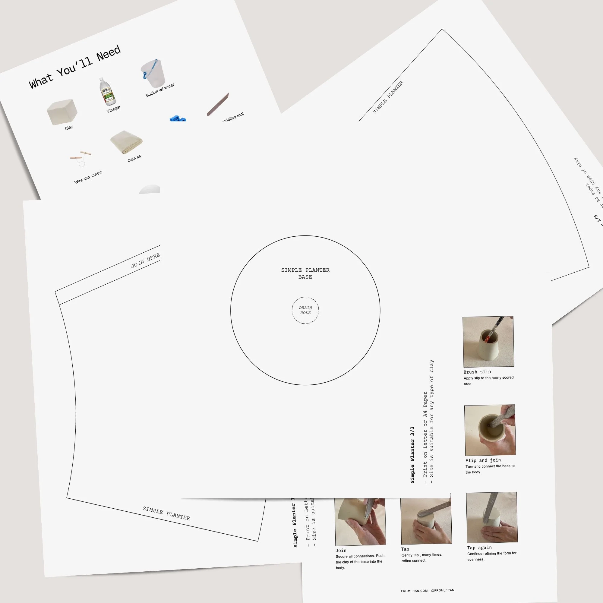 Two Free Pottery Templates A Christmas Tree Template And A Simple Slab Planter Template Fromfran