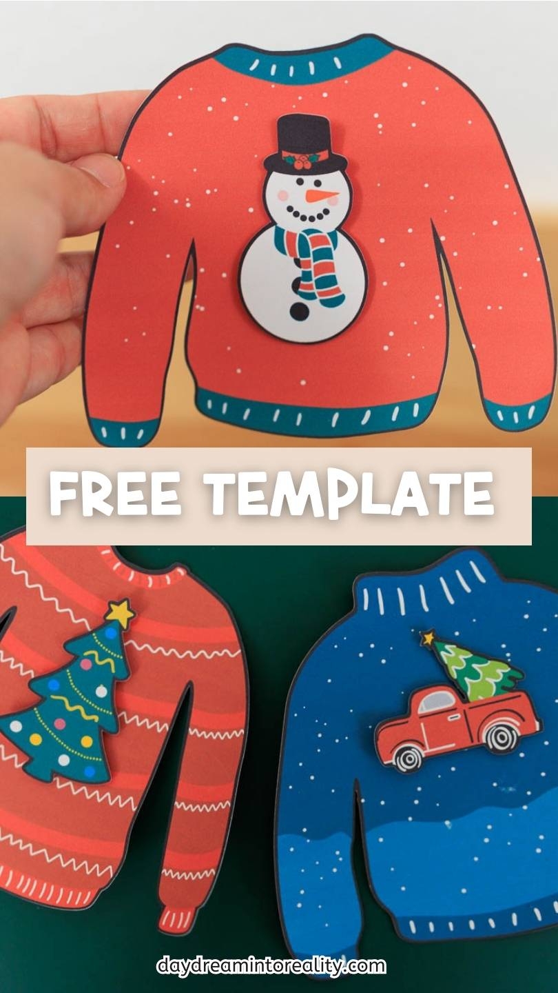 Ugly Sweater Craft For Kids Free PDF Template Daydream Into Reality