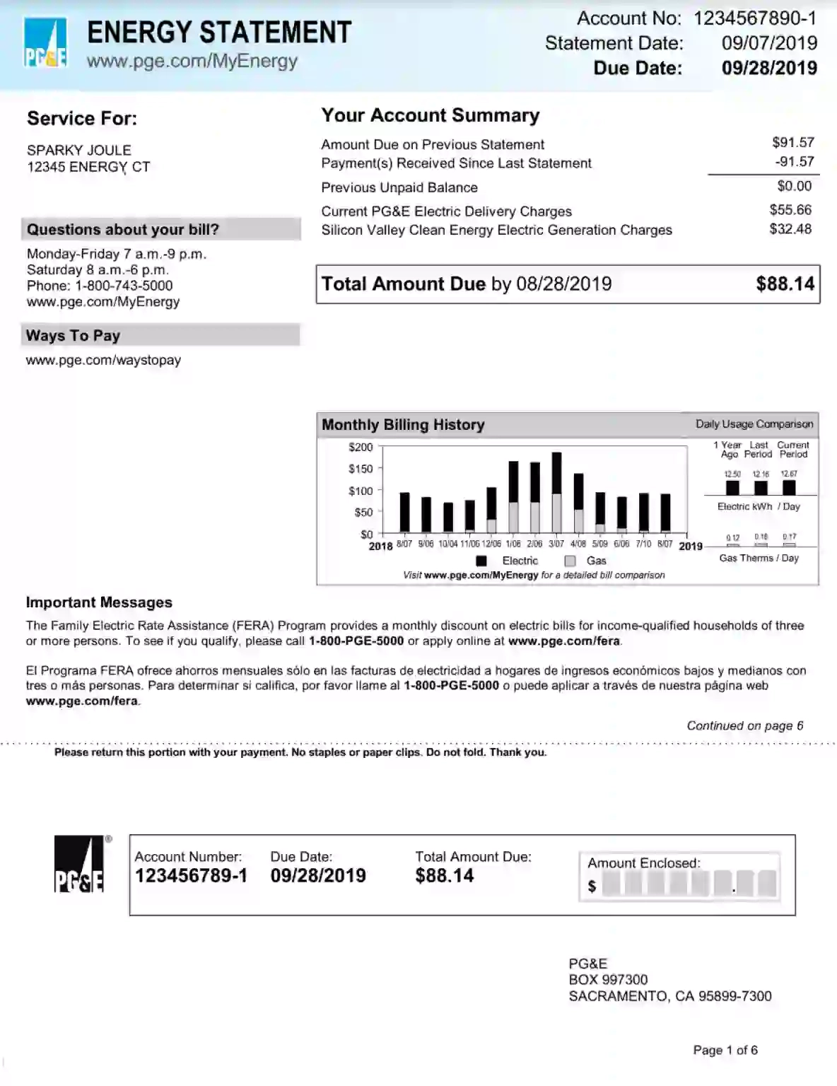 Utility Bill Template Fill Out Printable PDF Forms Online