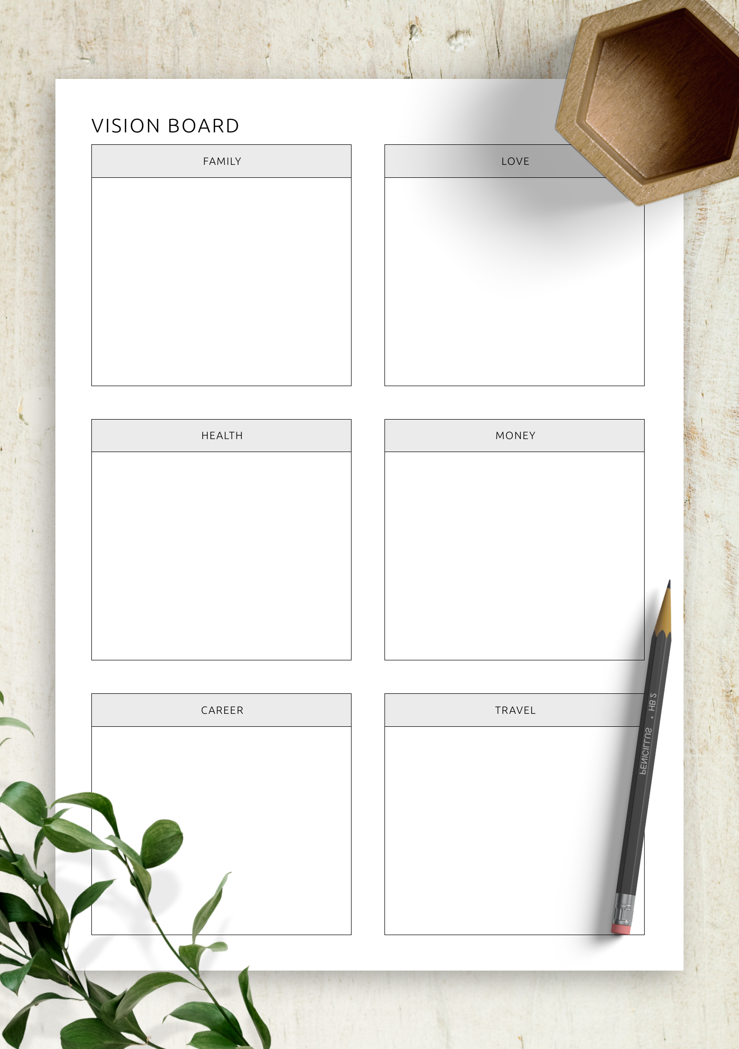 Vision Board Template Inspiring Customizable PDF Layout Vision Board Template Inspiring Customizable PDF Layout