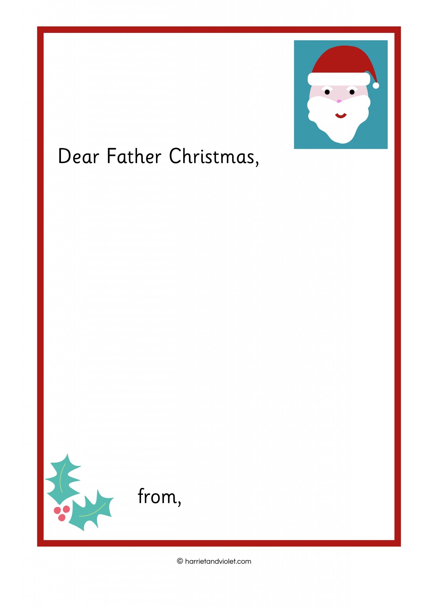 Writing A Letter To Father Christmas Printable Teaching Resources Print Play Learn