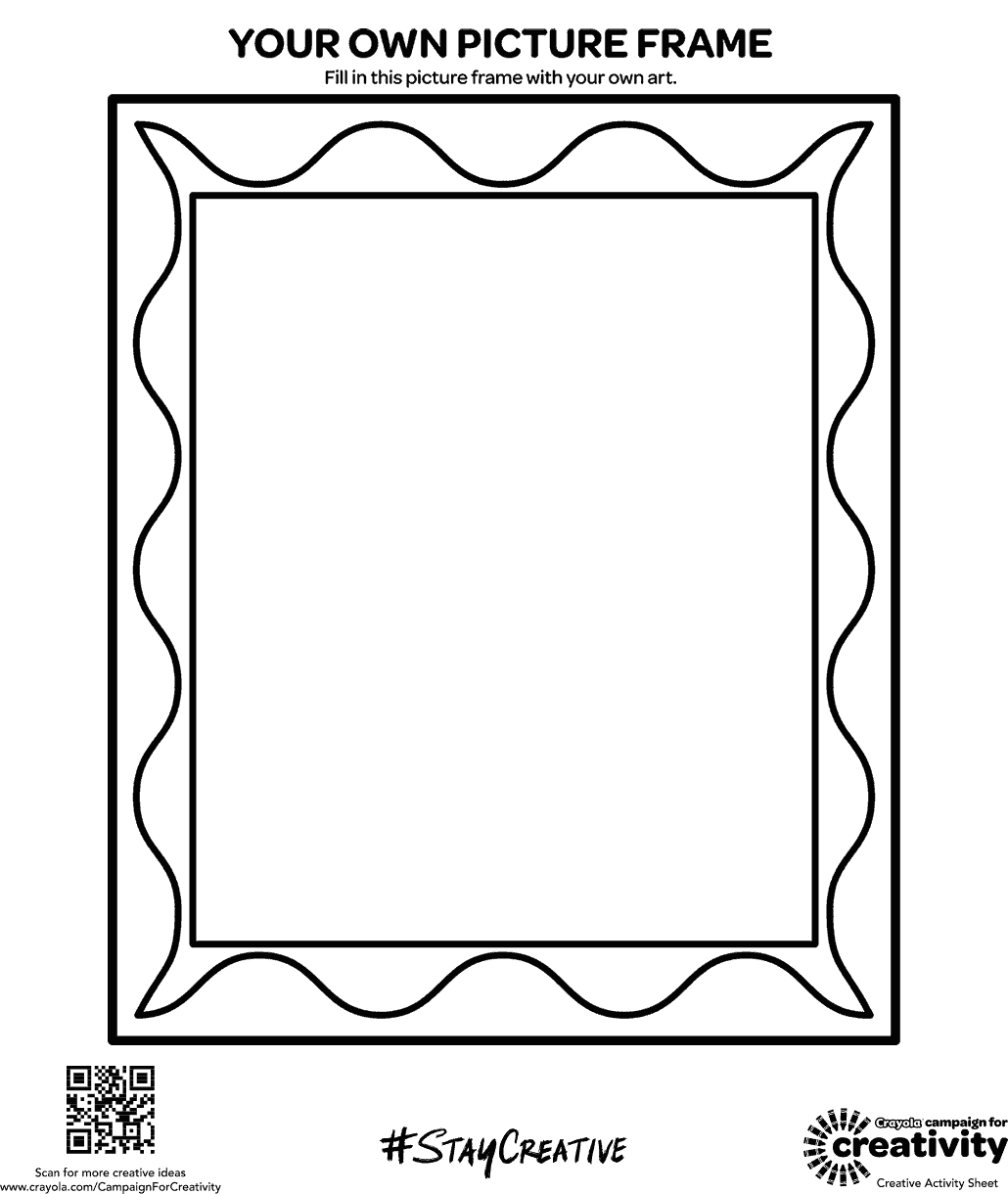 Your Own Picture Frame Activity Sheet For Kids