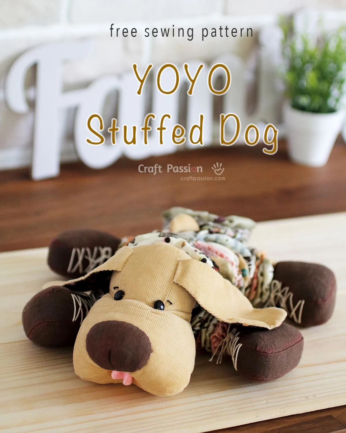 YoYo Stuffed Dog Sewing Pattern Free Pattern Craft Passion YoYo Stuffed Dog Sewing Pattern Free Pattern Craft Passion